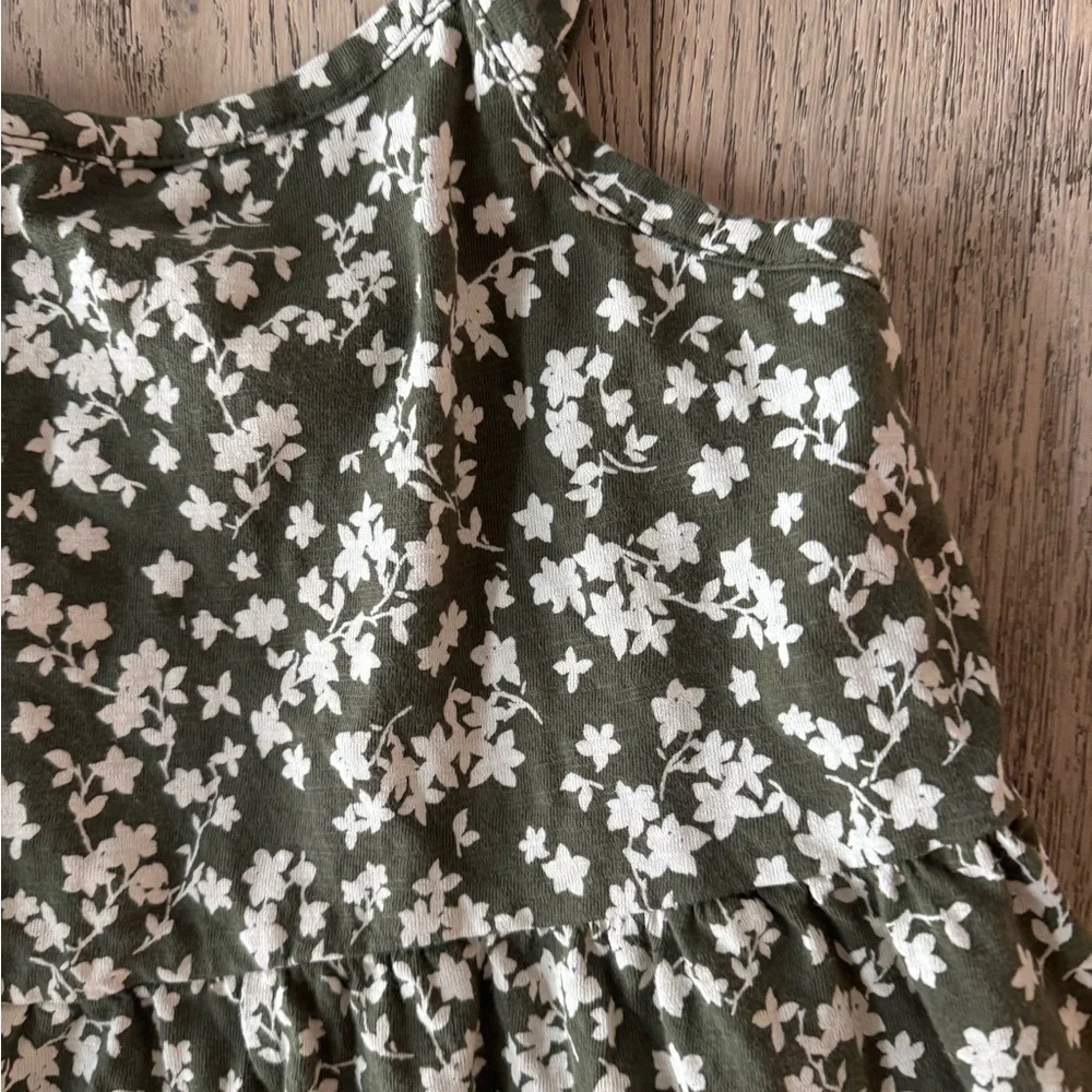 GAP Olive Green Floral Kids Dress